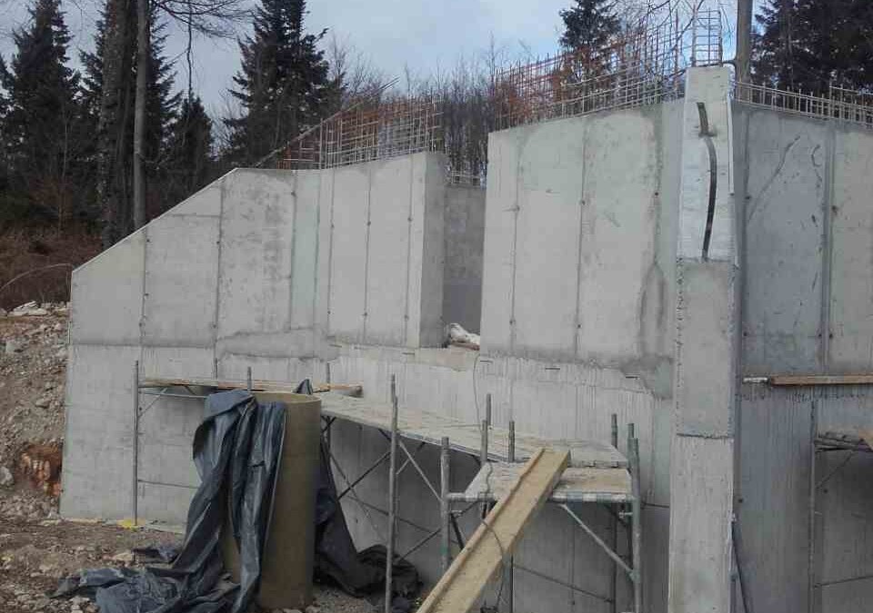 Armirano betonska stena portala Pretočne celice Mačkovec